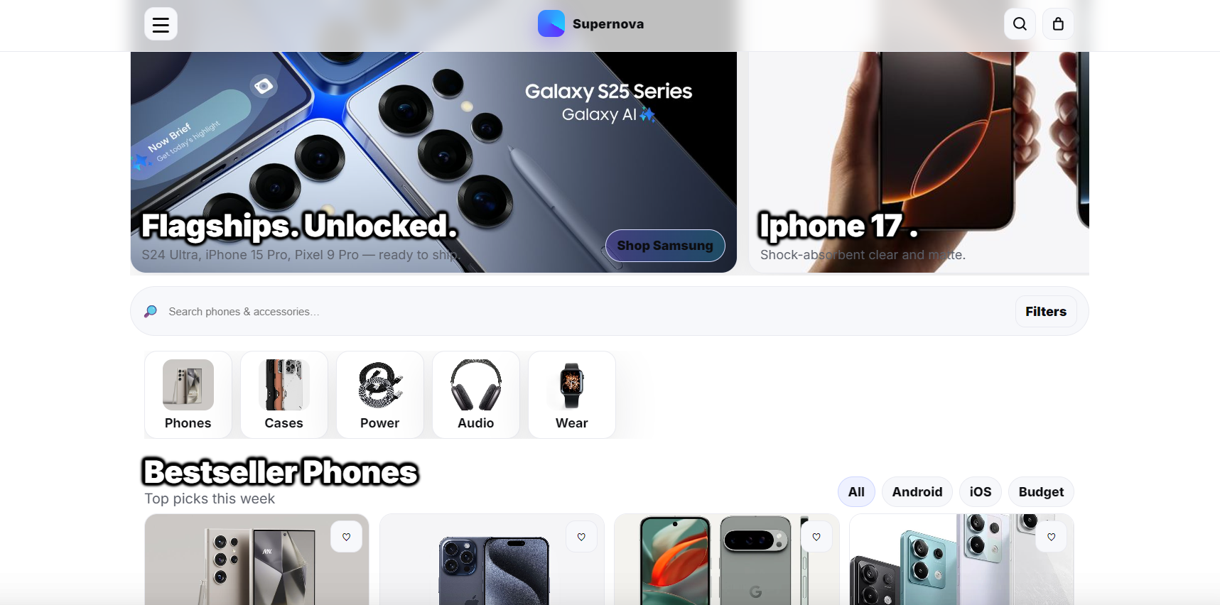 Phone accessories UX preview